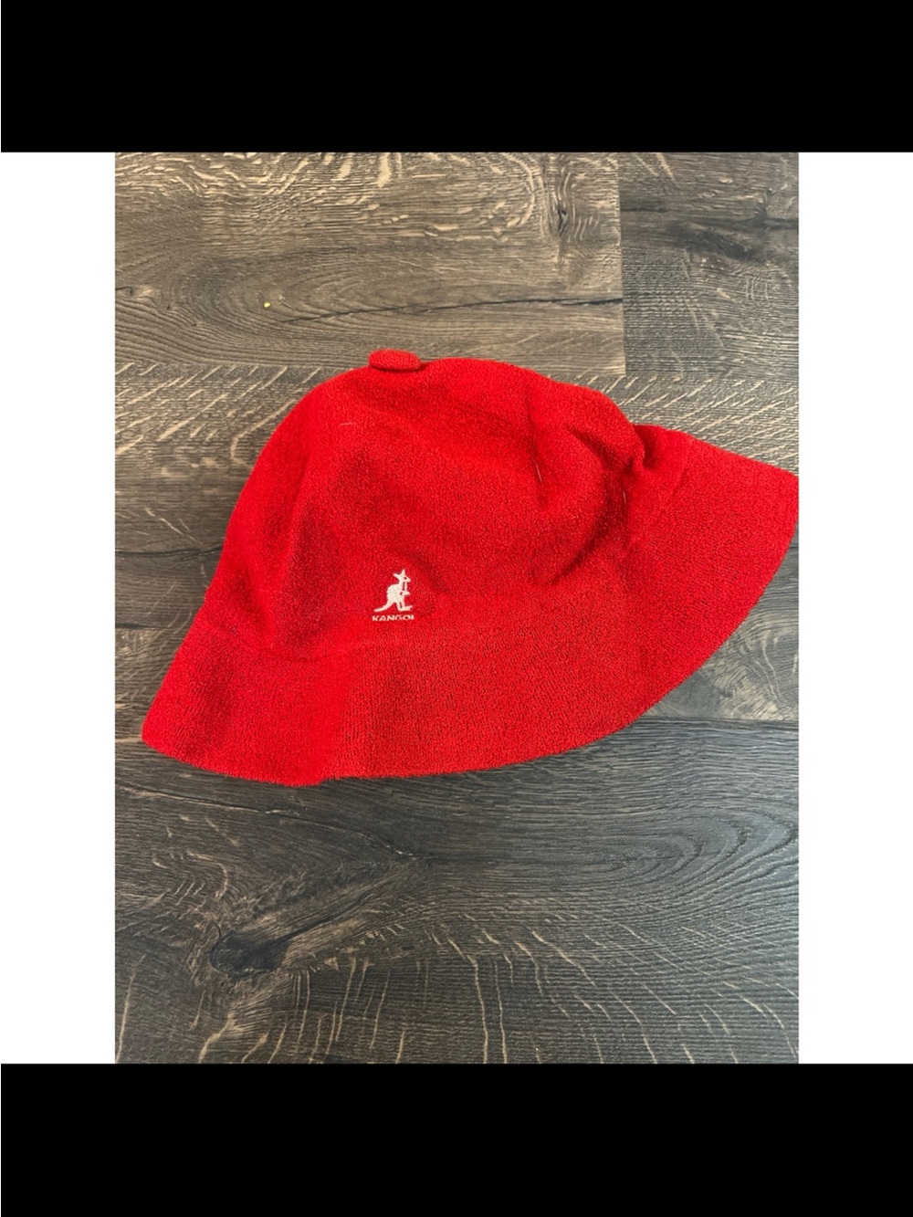 Kangol original Red Bucket Hat – Classic Terry Cloth Style